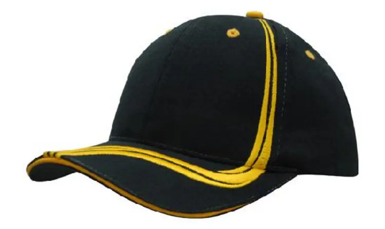 Picture of Brushed Heavy Cotton Cap with Waving Stripes on Crown & Peak