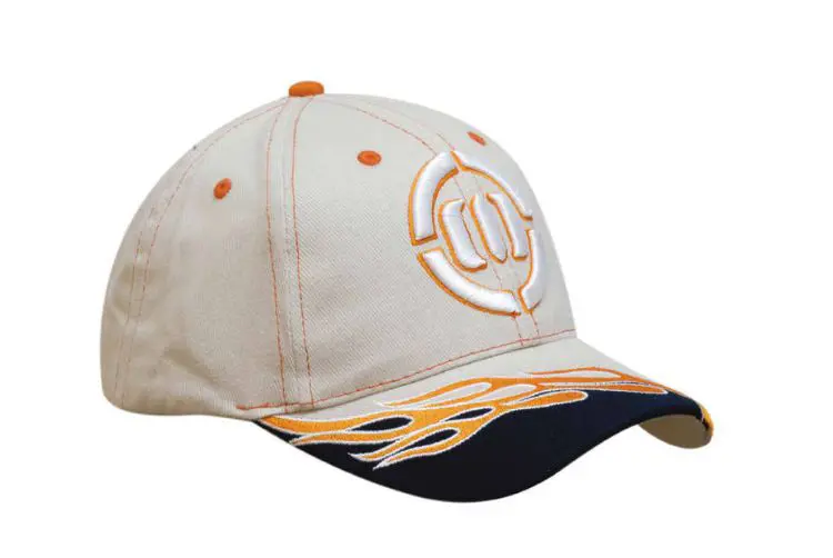 Picture of Brushed Heavy Cotton Cap with Blaze Embroidery on Peak and Contrasting Stitching