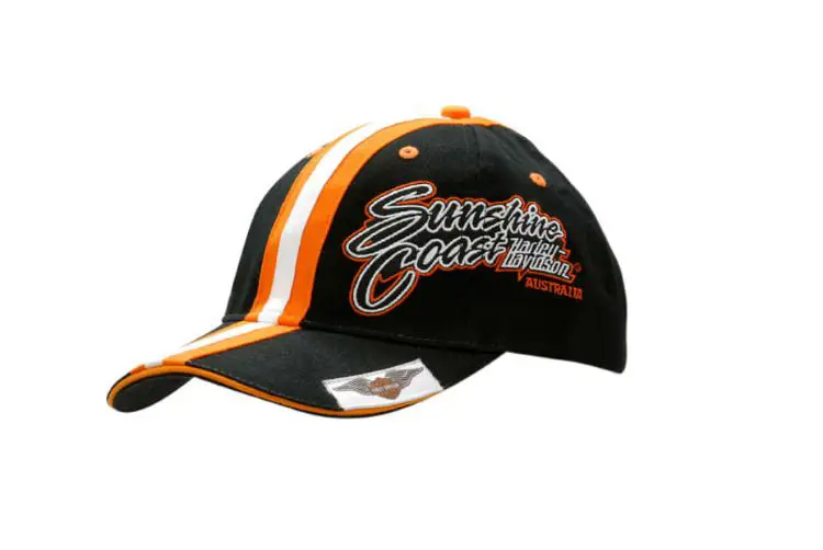 Picture of Brushed Heavy Cotton Cap with Sandwich Trim & Fabric Stripes on Crown & Peak