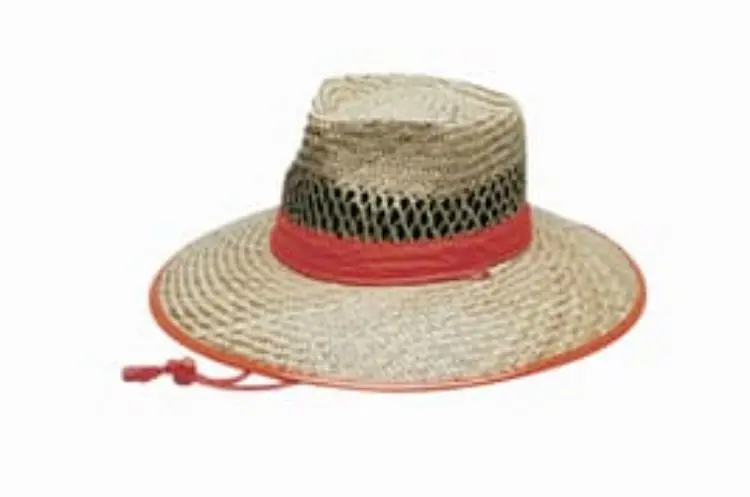 Picture of Natural Straw Hat Orange Trim – S-M-L-XL